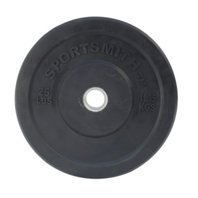 Olympic Rubber Bumper Plate | Sportsmith&trade; | 25lb | Black