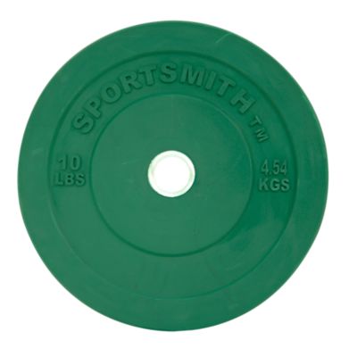 Olympic Rubber Bumper Plate | Sportsmith&trade; | 10 Lb | Green
