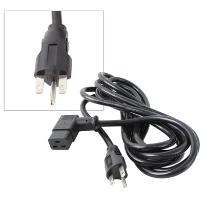 Power Cord, 12Ft, 110V 20 Amp, Right Angle